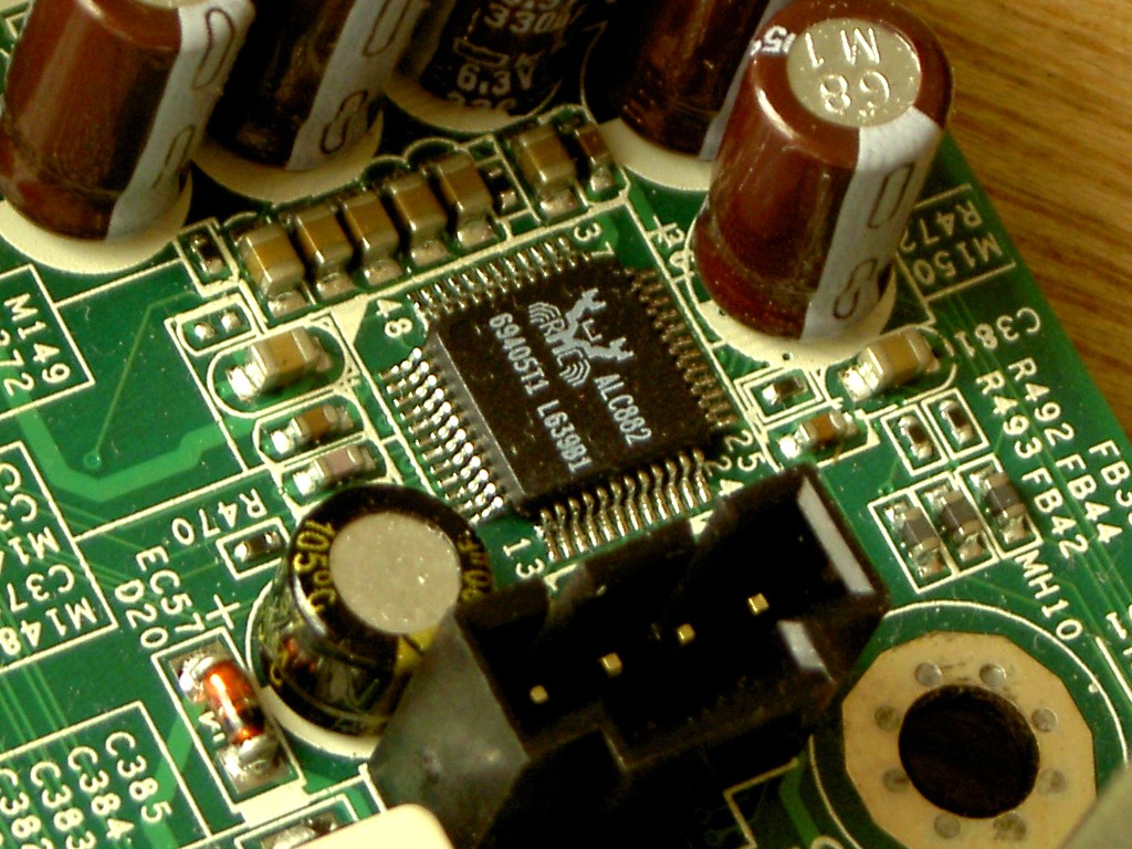 Location of the audio codec on a motherboard
