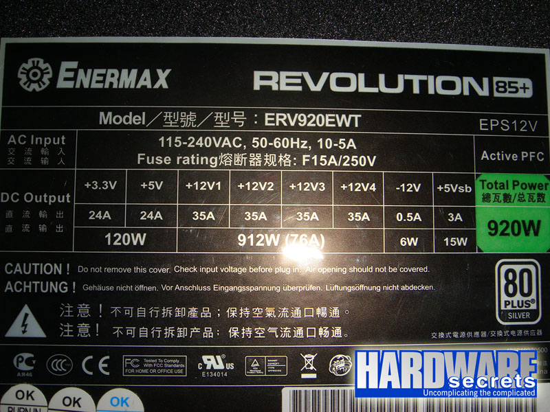 Enermax REVOLUTION85+ 920 W power supply