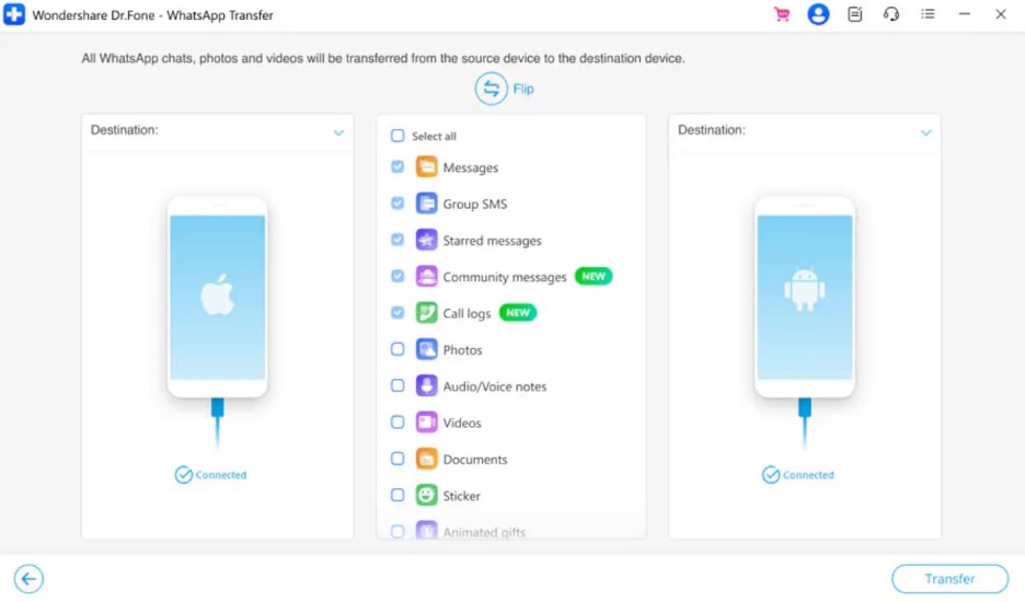 select whatsapp data