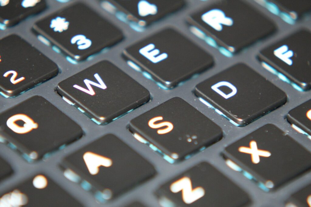 macro photography of laptop keyboard