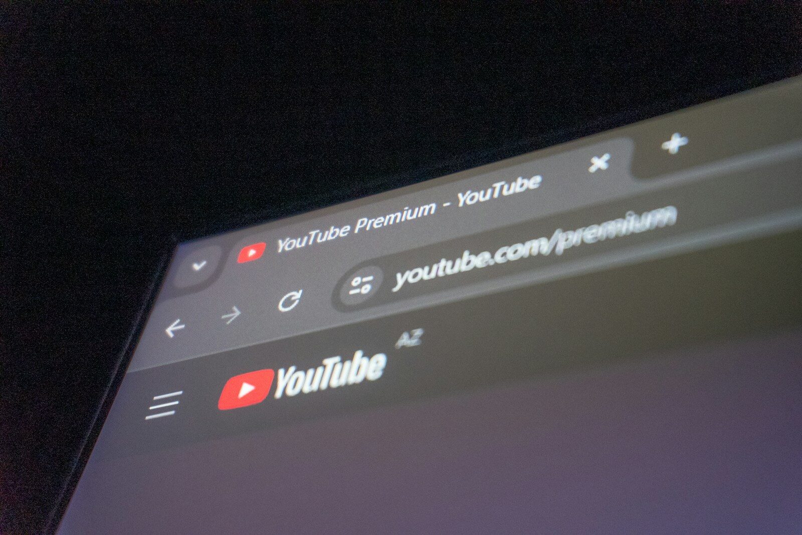 Youtube premium page displayed on a computer screen.