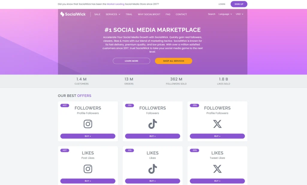 social homepage screenshot